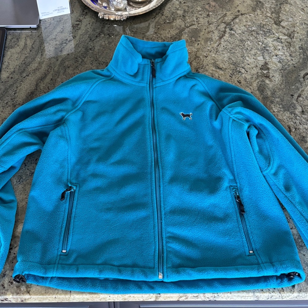 The Black Dog Turquoise Fleece Pullover